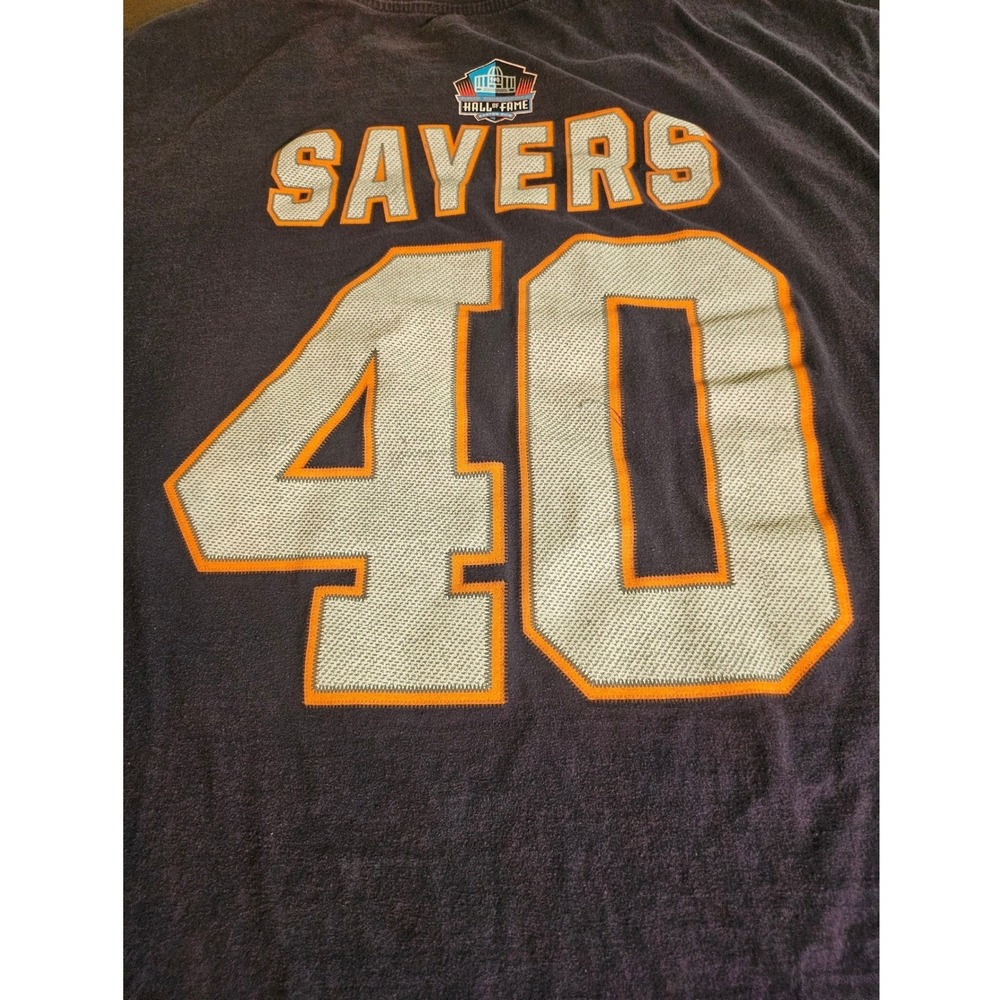 NFL Team Apparel Chicago Bears Grunge Tee 2XT Navy Gale Sayers 40 HOF Graphic